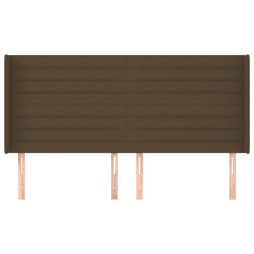 vidaXL Tăblie de pat cu aripioare maro închis 163x16x118/128 cm textil