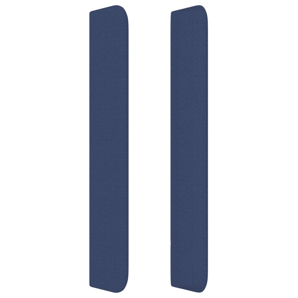 vidaXL Tăblie de pat cu aripioare, albastru, 183x16x118/128 cm, textil