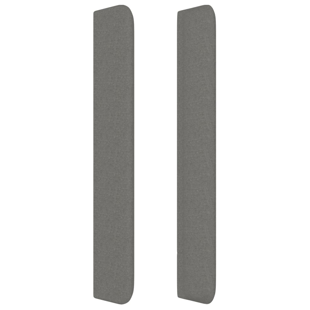 vidaXL Tăblie de pat cu aripioare gri închis 203x16x118/128 cm textil
