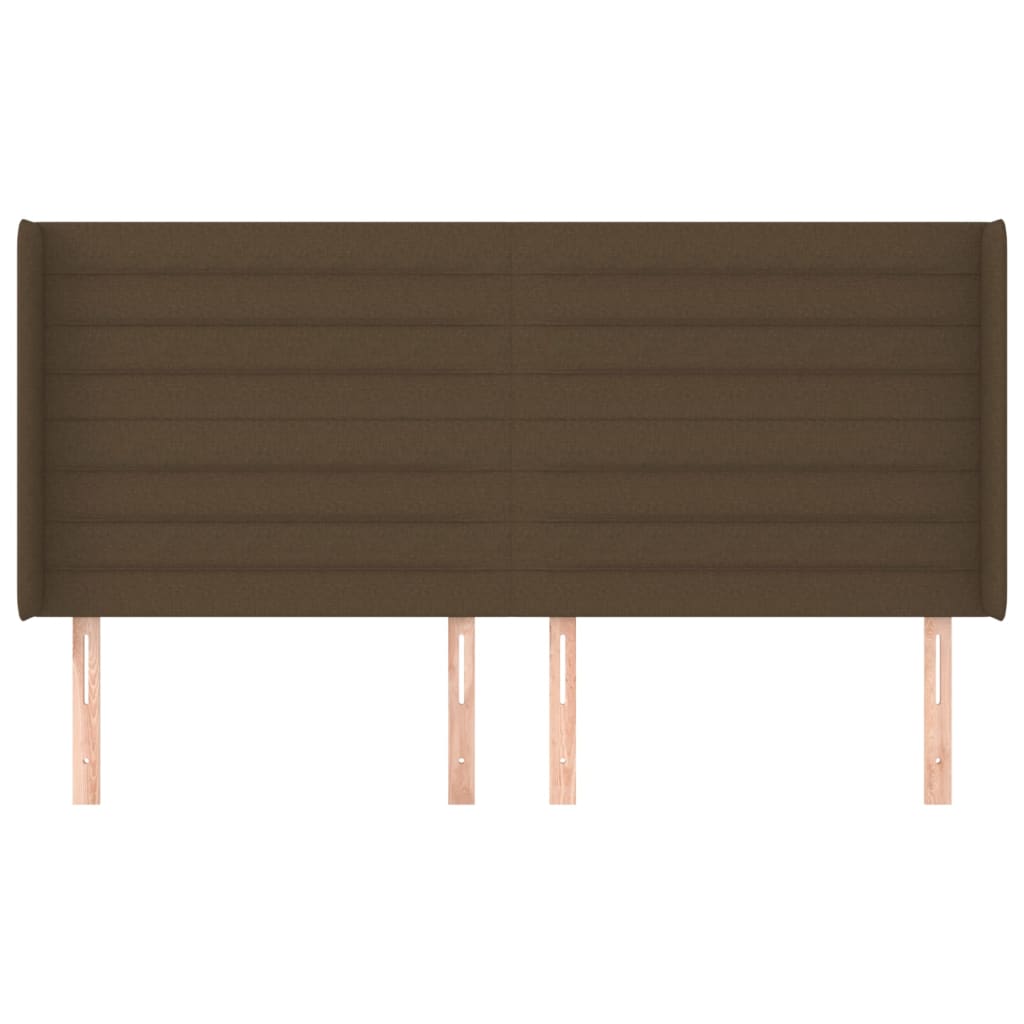 vidaXL Tăblie de pat cu aripioare maro închis 203x16x118/128 cm textil