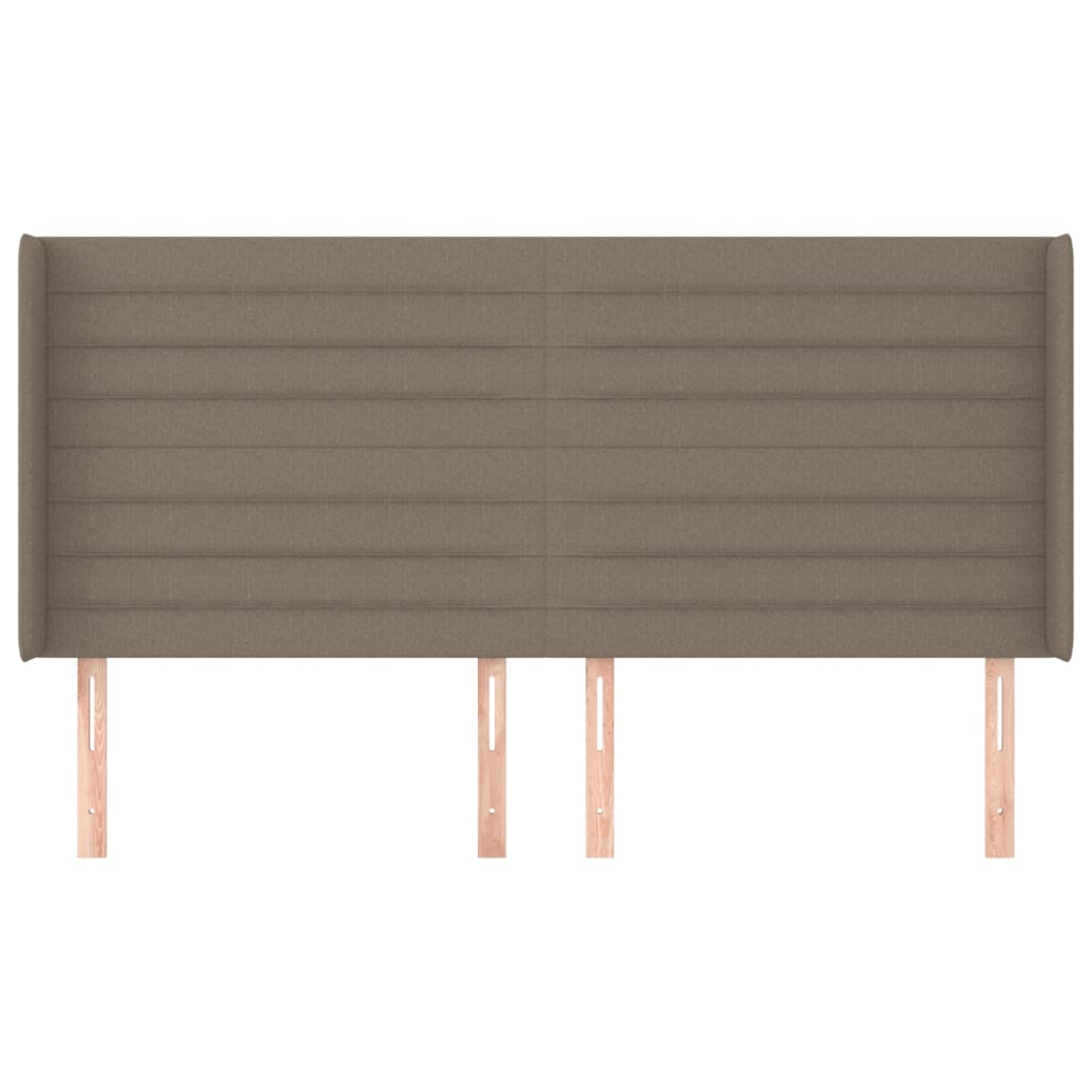 vidaXL Tăblie de pat cu aripioare gri taupe 203x16x118/128 cm textil
