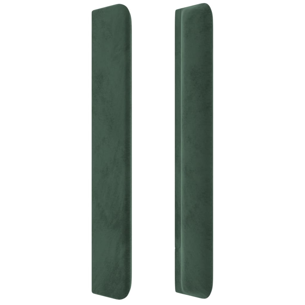 vidaXL Tăblie pat cu aripioare verde închis 83x16x118/128 cm catifea vidaXL Tăblie pat cu aripioare verde închis 83x16x118/128 cm catifea