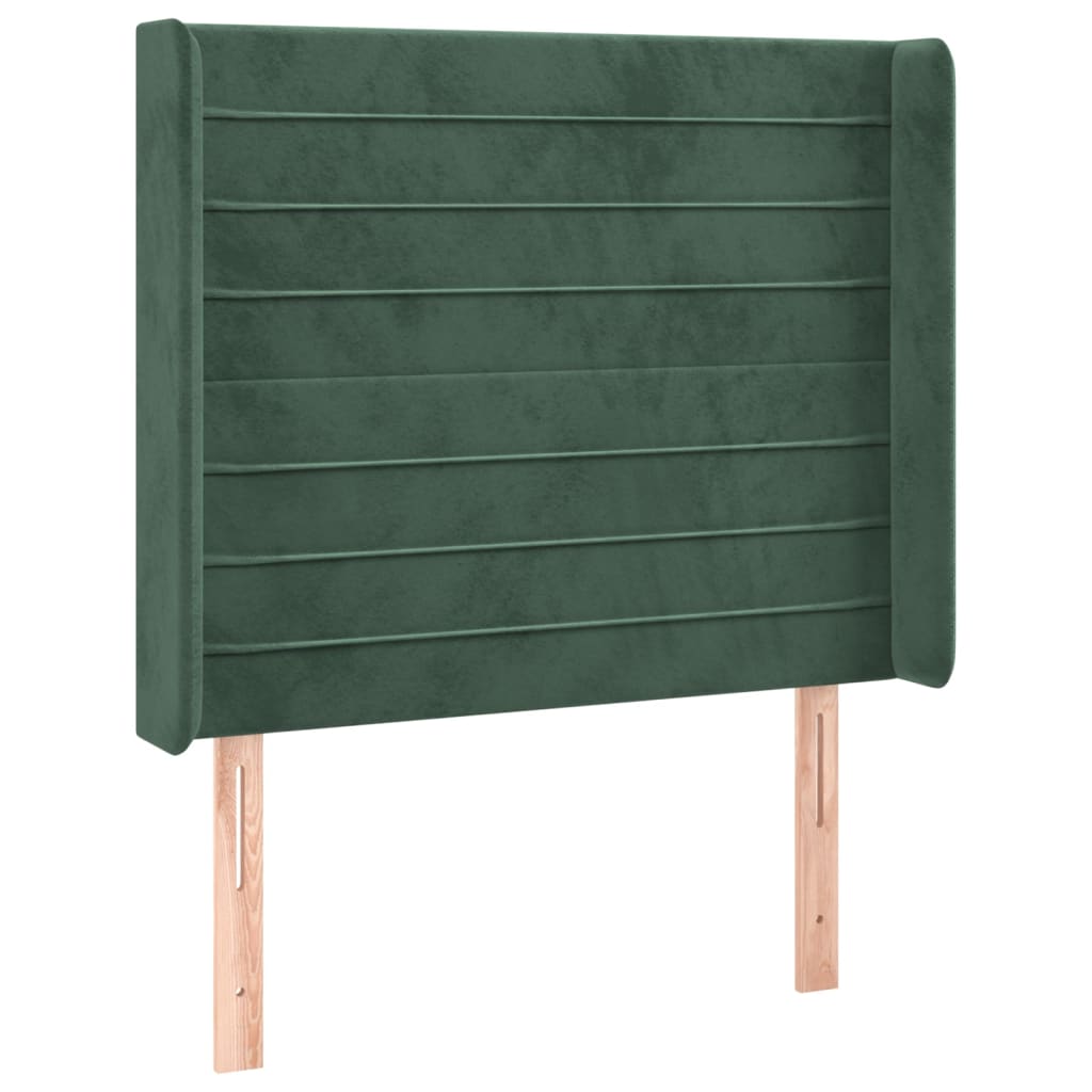 vidaXL Tăblie pat cu aripioare verde închis 93x16x118/128 cm catifea vidaXL Tăblie pat cu aripioare verde închis 93x16x118/128 cm catifea
