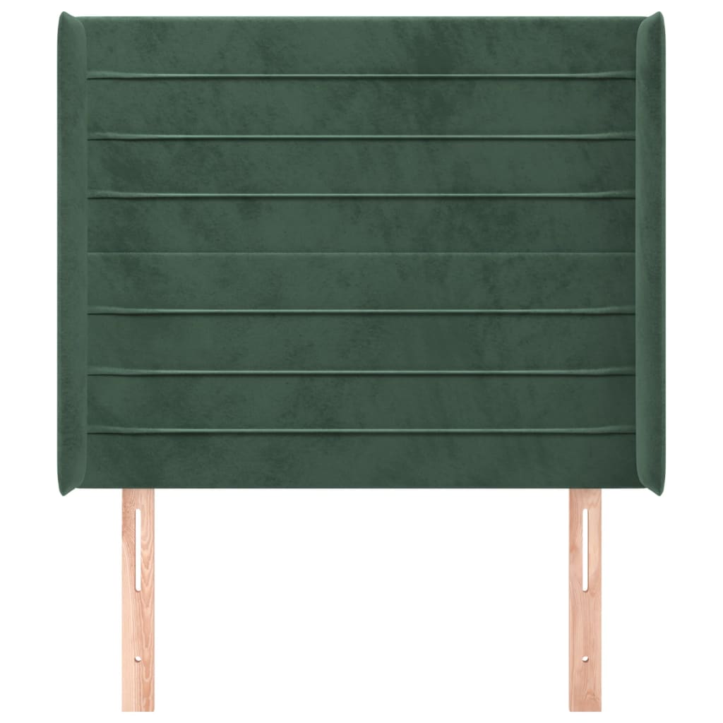 vidaXL Tăblie pat cu aripioare verde închis 103x16x118/128 cm catifea vidaXL Tăblie pat cu aripioare verde închis 103x16x118/128 cm catifea