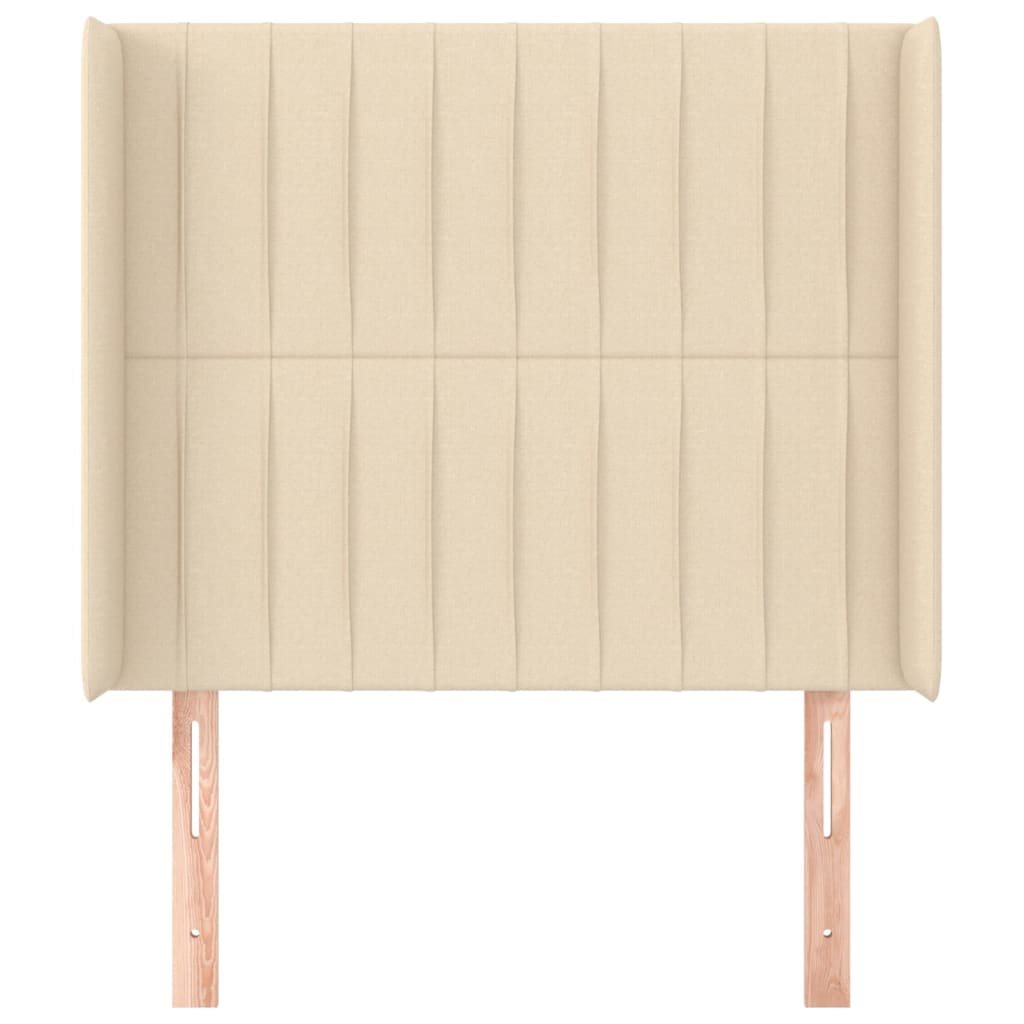 vidaXL Tăblie de pat cu aripioare, crem, 83x16x118/128 cm, textil
