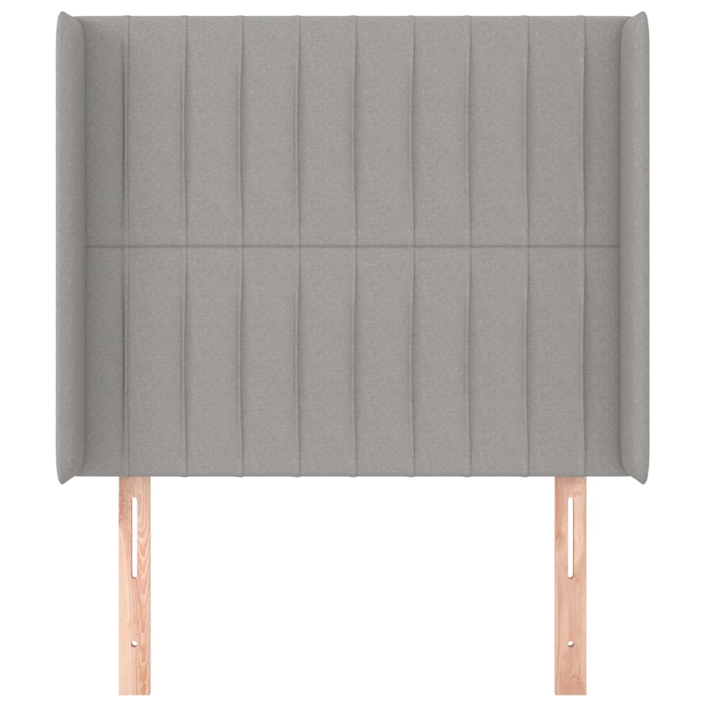 vidaXL Tăblie de pat cu aripioare gri deschis 103x16x118/128 cm textil