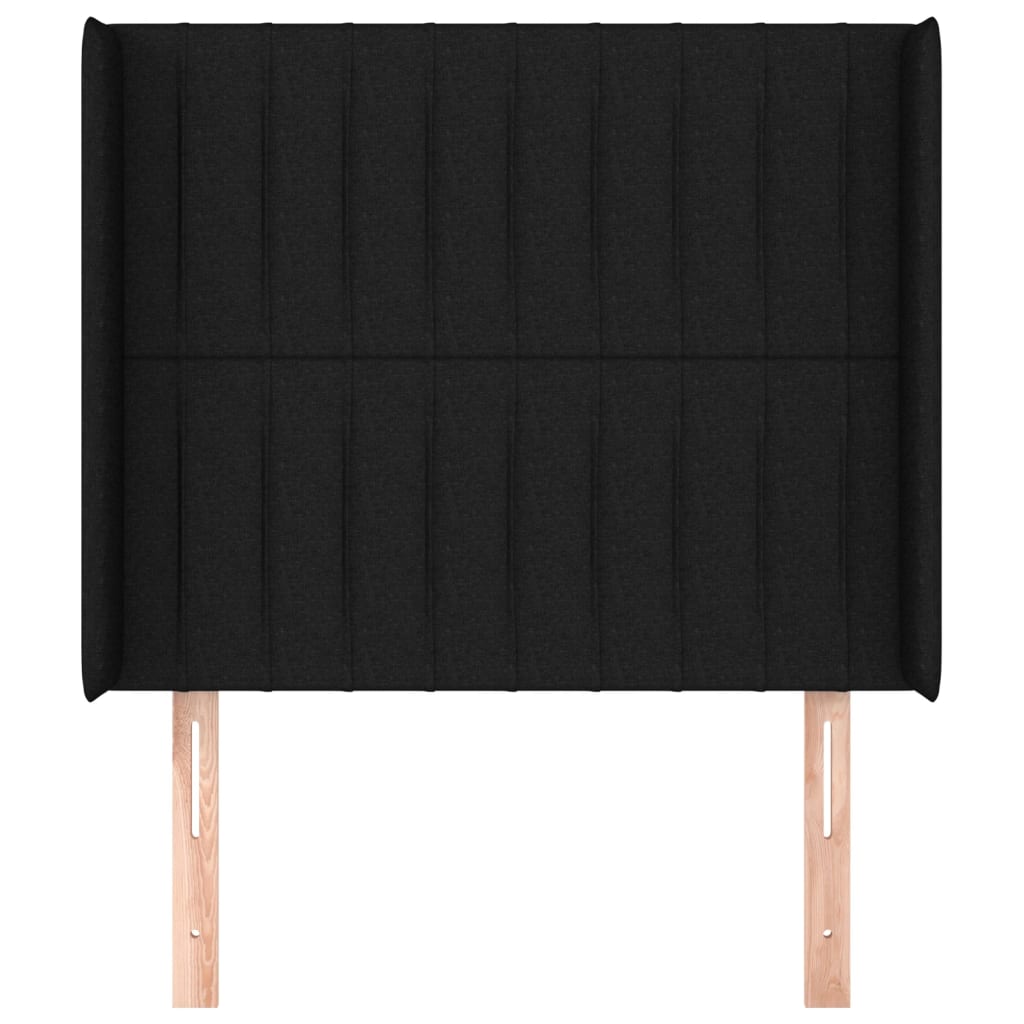 vidaXL Tăblie de pat cu aripioare, negru, 103x16x118/128 cm, textil