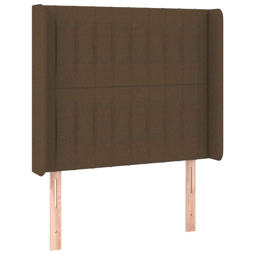 vidaXL Tăblie de pat cu aripioare maro închis 103x16x118/128 cm textil