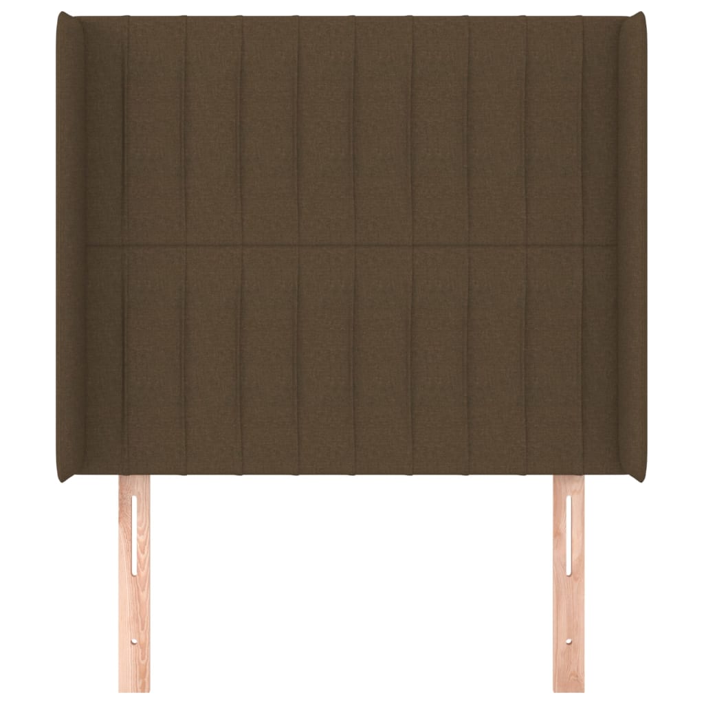 vidaXL Tăblie de pat cu aripioare maro închis 103x16x118/128 cm textil