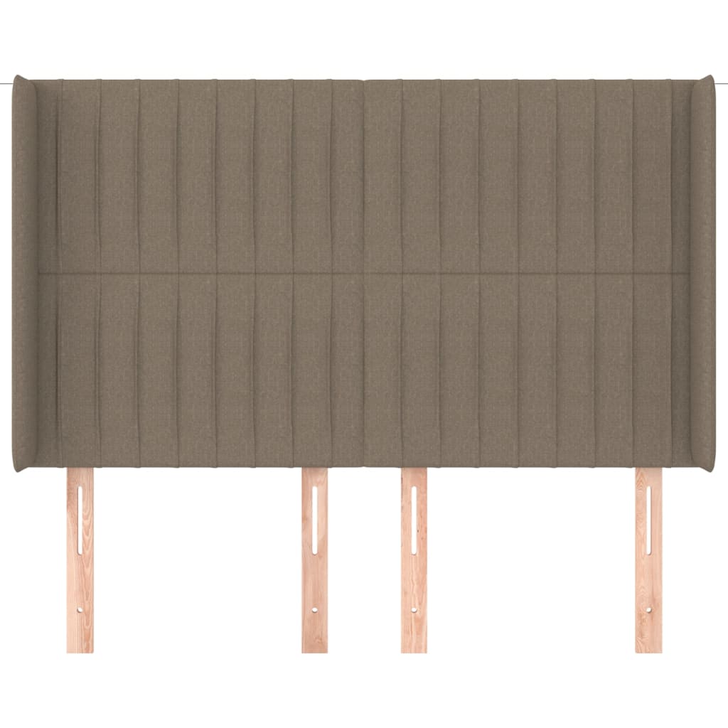 vidaXL Tăblie de pat cu aripioare gri taupe 147x16x118/128 cm textil