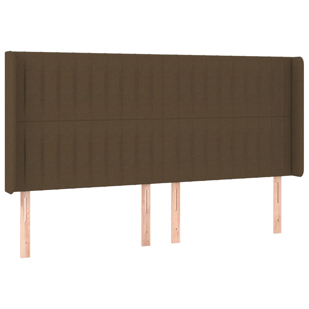 vidaXL Tăblie de pat cu aripioare maro închis 183x16x118/128 cm textil