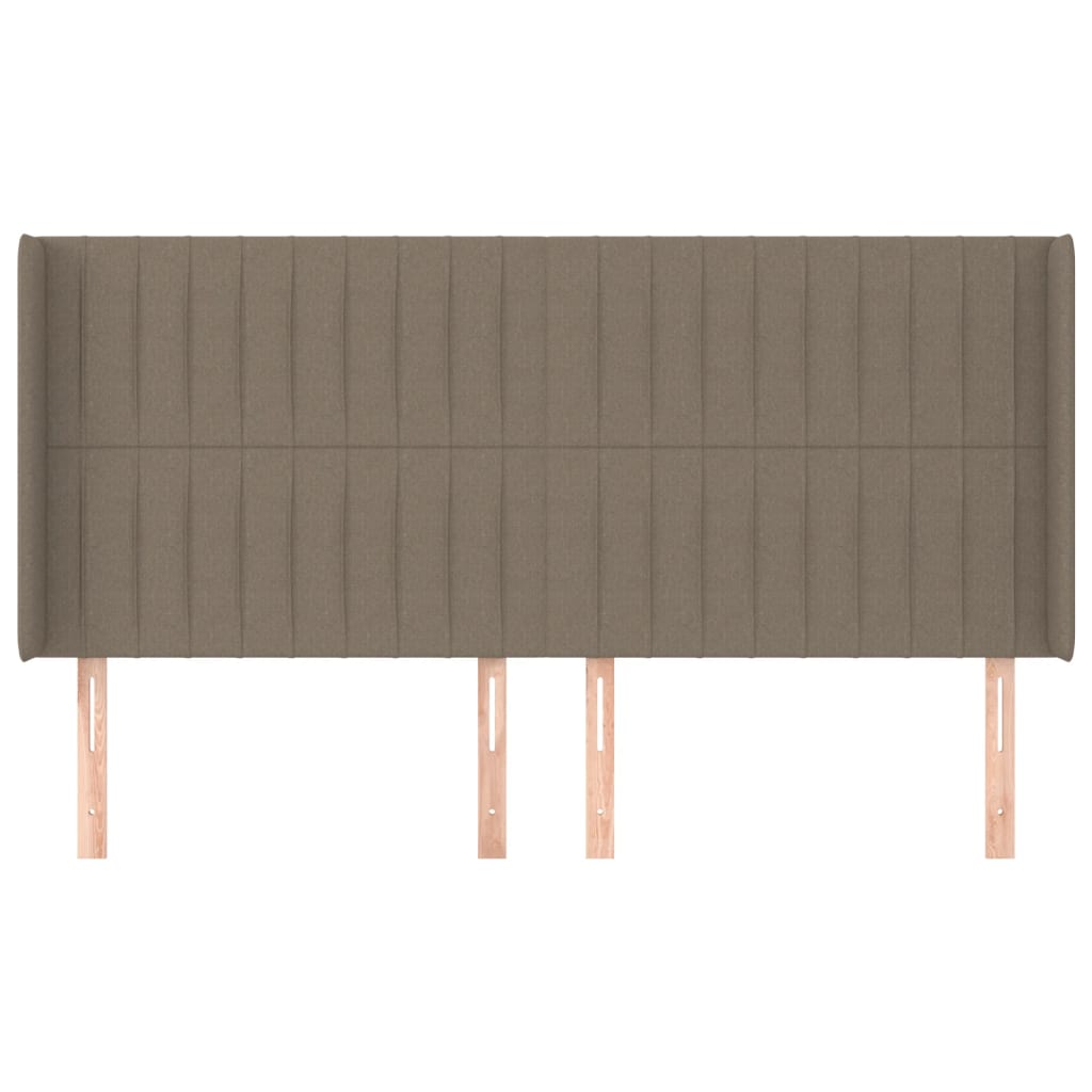 vidaXL Tăblie de pat cu aripioare gri taupe 183x16x118/128 cm textil