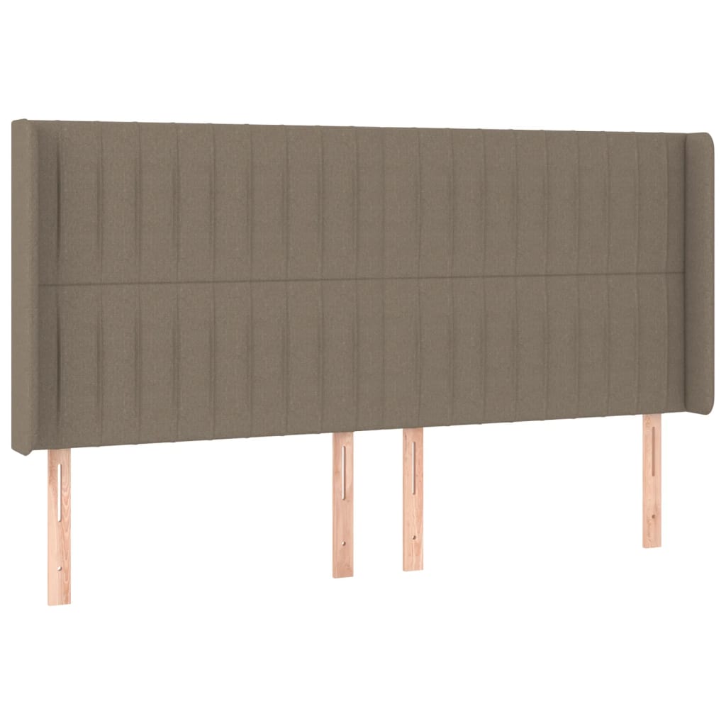 vidaXL Tăblie de pat cu aripioare gri taupe 203x16x118/128 cm textil