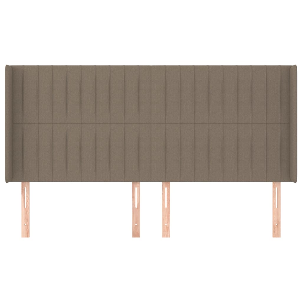 vidaXL Tăblie de pat cu aripioare gri taupe 203x16x118/128 cm textil