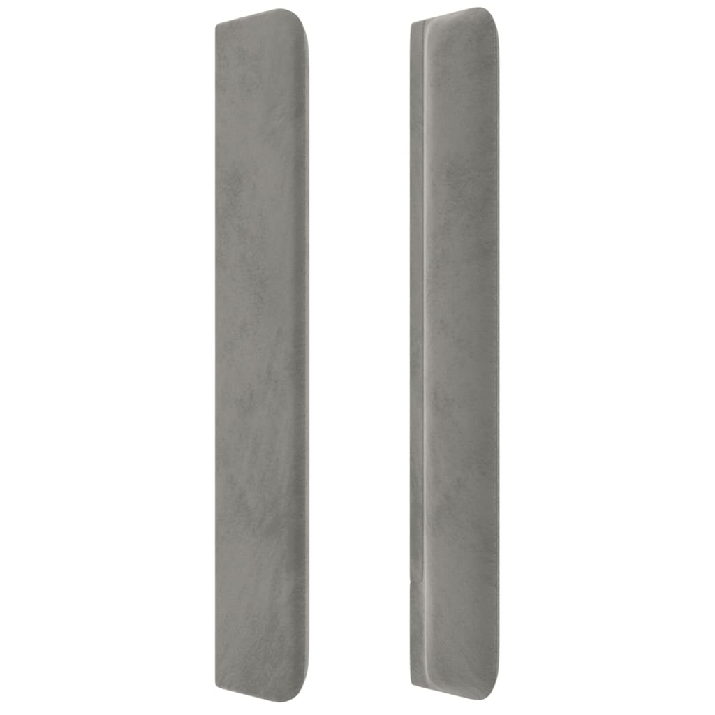 vidaXL Tăblie de pat cu aripioare gri deschis 103x16x118/128cm catifea