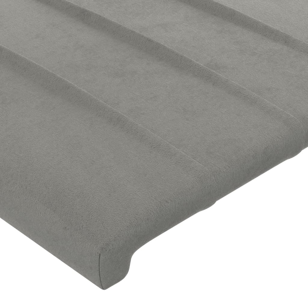 vidaXL Tăblie de pat cu aripioare gri deschis 103x16x118/128cm catifea