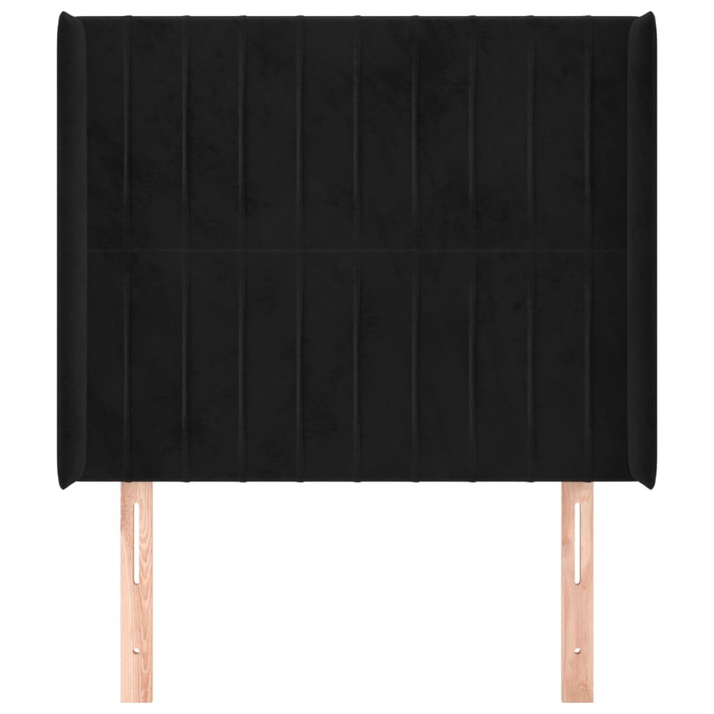 vidaXL Tăblie de pat cu aripioare, negru, 103x16x118/128 cm, catifea