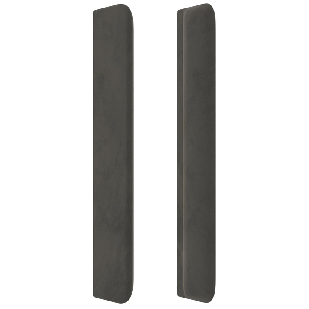 vidaXL Tăblie de pat cu aripioare gri închis 163x16x118/128 cm catifea vidaXL Tăblie de pat cu aripioare gri închis 163x16x118/128 cm catifea