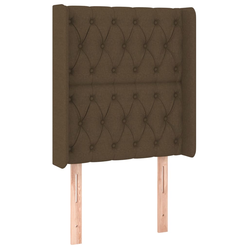 vidaXL Tăblie de pat cu aripioare maro închis 83x16x118/128 cm textil