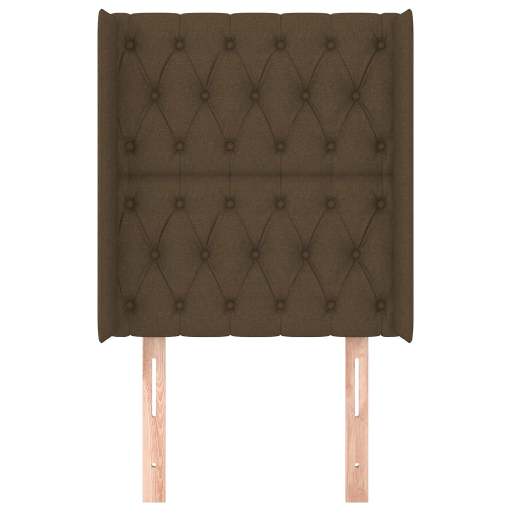 vidaXL Tăblie de pat cu aripioare maro închis 83x16x118/128 cm textil