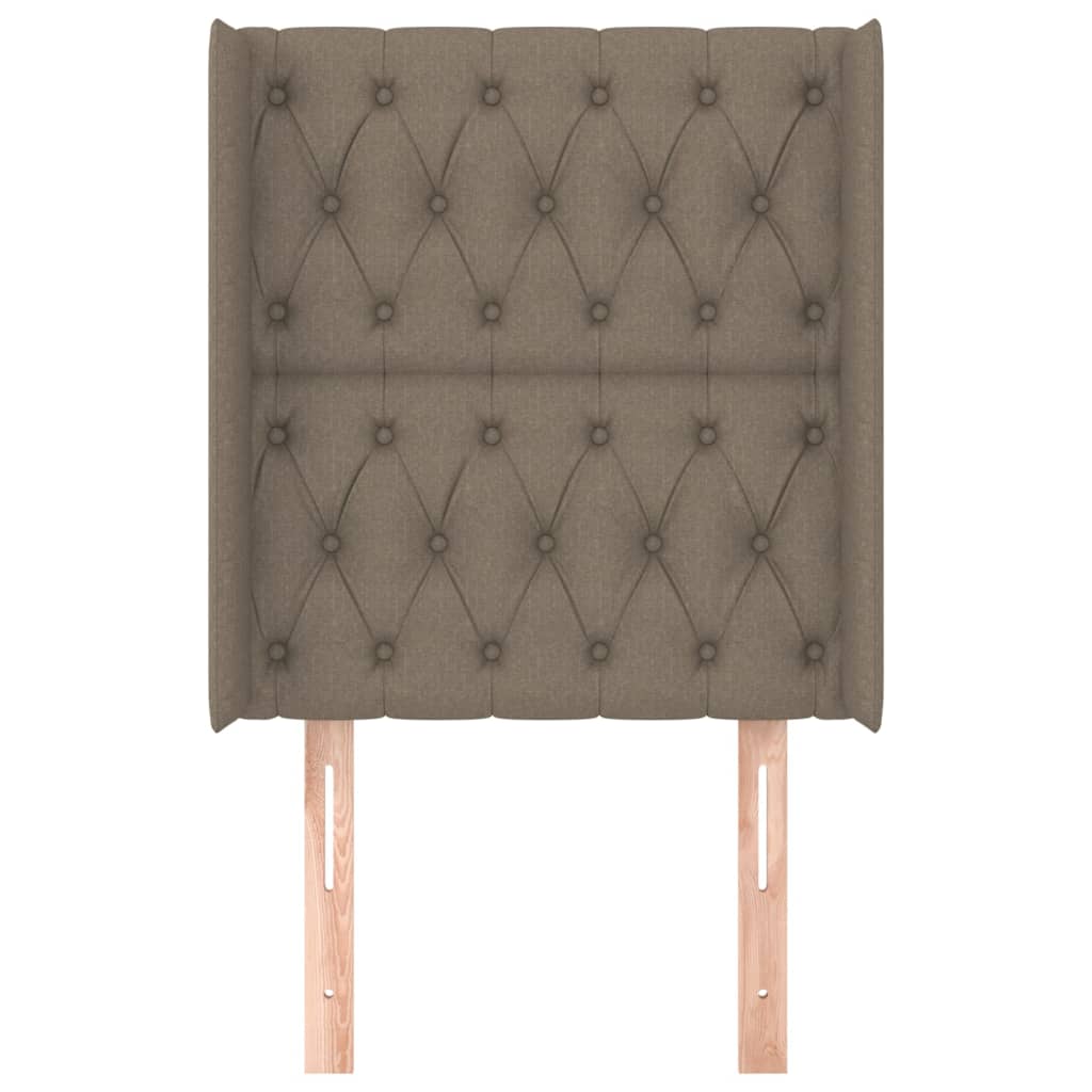 vidaXL Tăblie de pat cu aripioare gri taupe 83x16x118/128 cm textil
