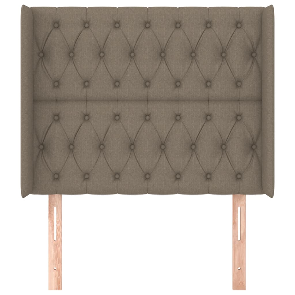 vidaXL Tăblie de pat cu aripioare gri taupe 103x16x118/128 cm textil