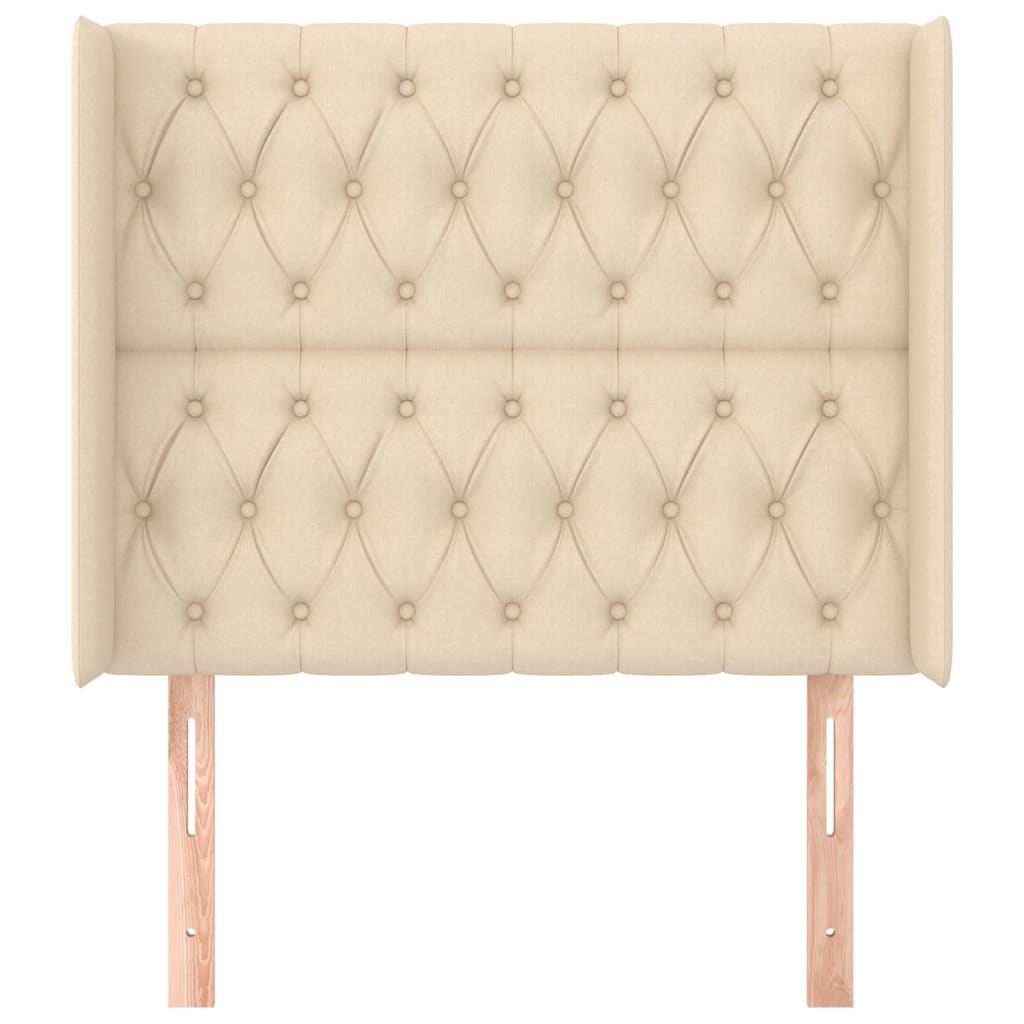 vidaXL Tăblie de pat cu aripioare, crem, 103x16x118/128 cm, textil