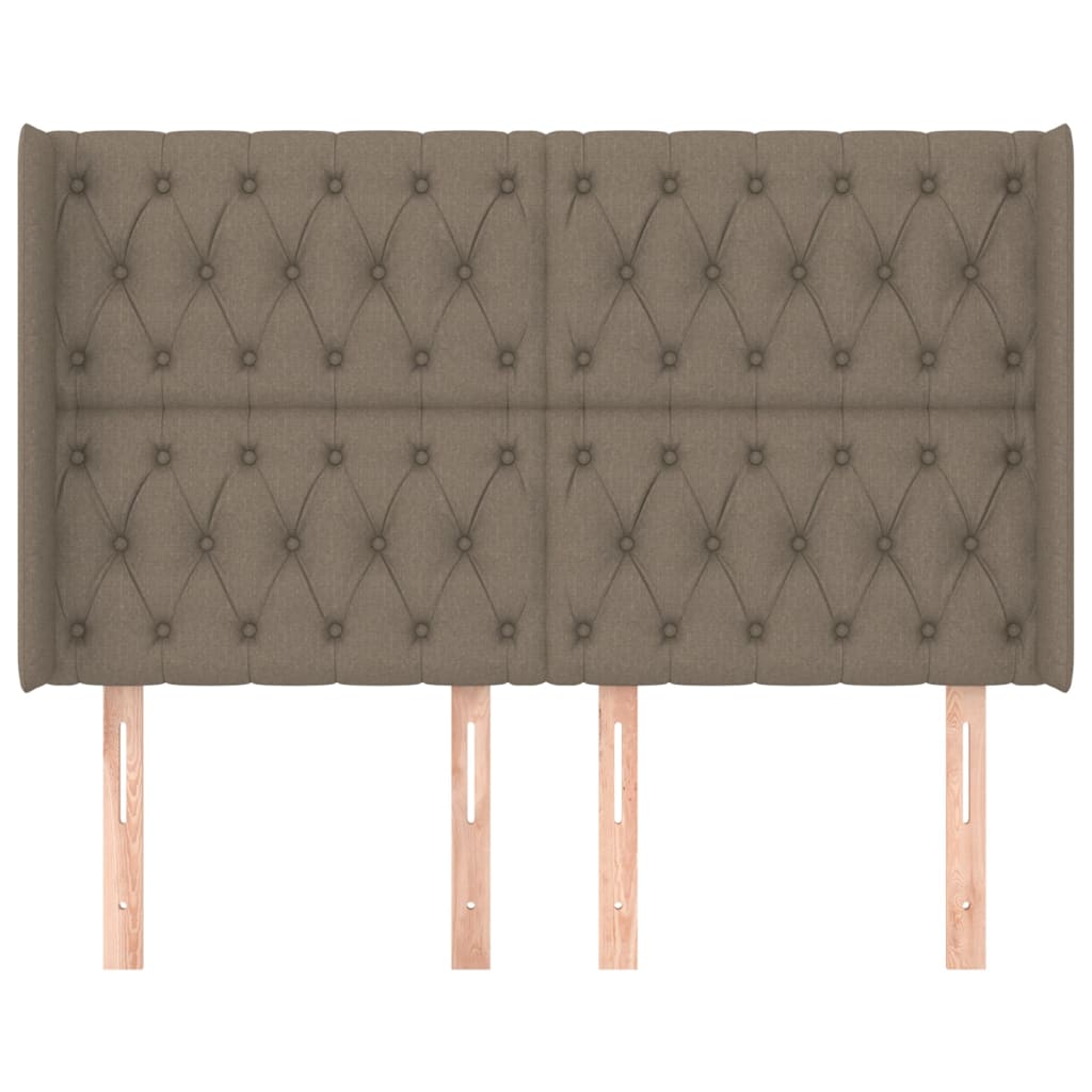 vidaXL Tăblie de pat cu aripioare gri taupe 147x16x118/128 cm textil