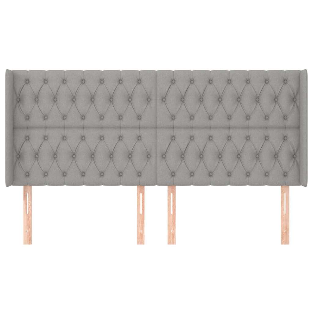 vidaXL Tăblie de pat cu aripioare gri deschis 183x16x118/128 cm textil vidaXL Tăblie de pat cu aripioare gri deschis 183x16x118/128 cm textil