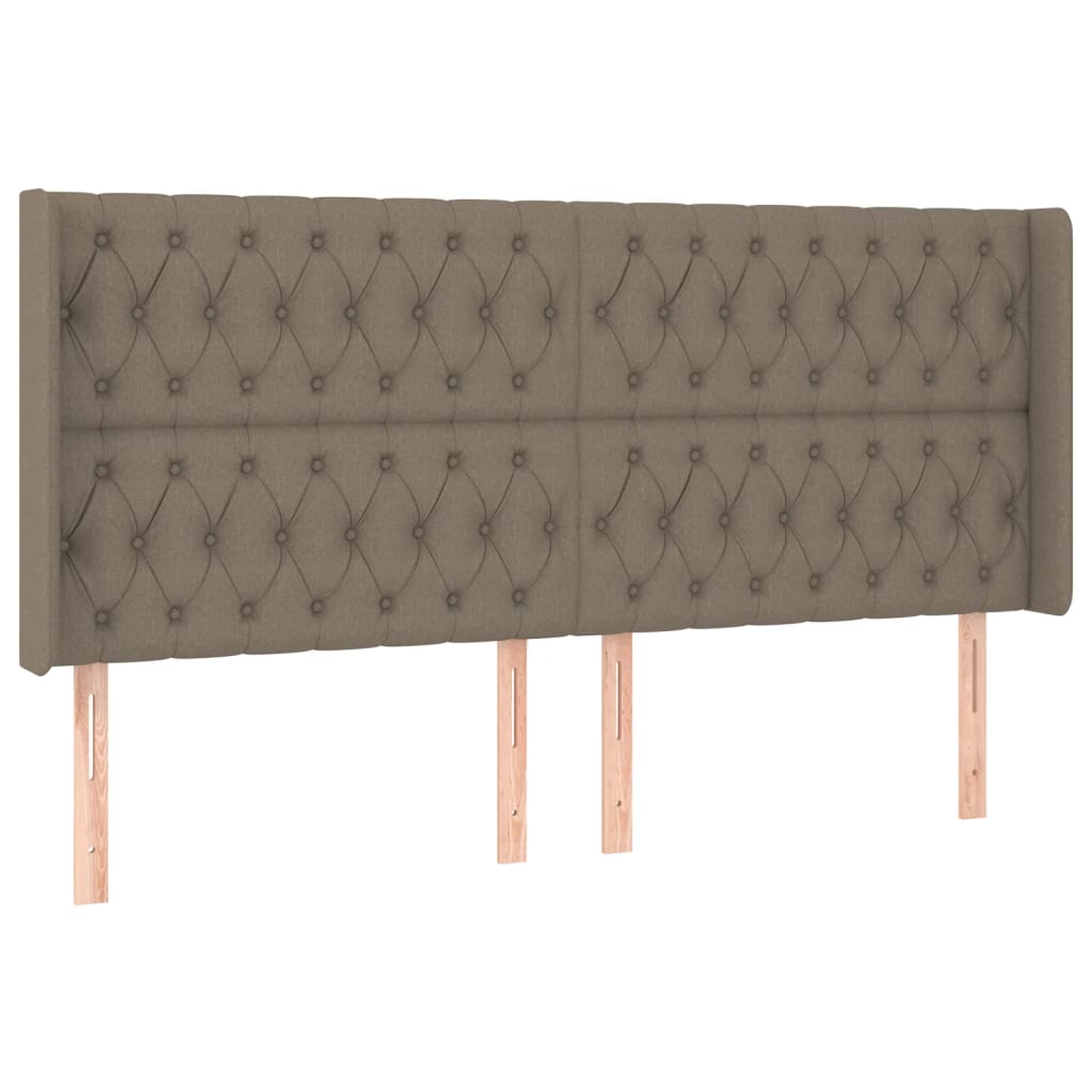 vidaXL Tăblie de pat cu aripioare gri taupe 183x16x118/128 cm textil