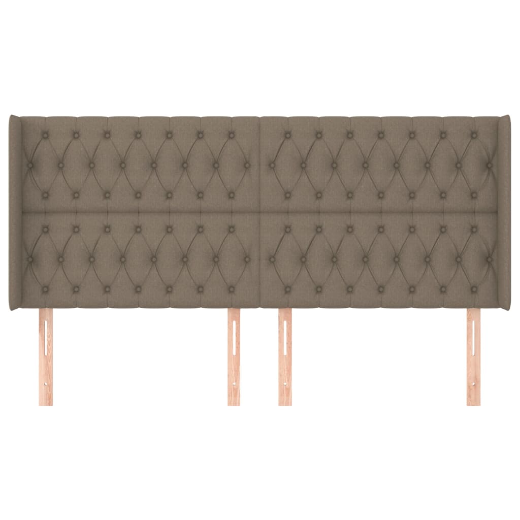 vidaXL Tăblie de pat cu aripioare gri taupe 183x16x118/128 cm textil