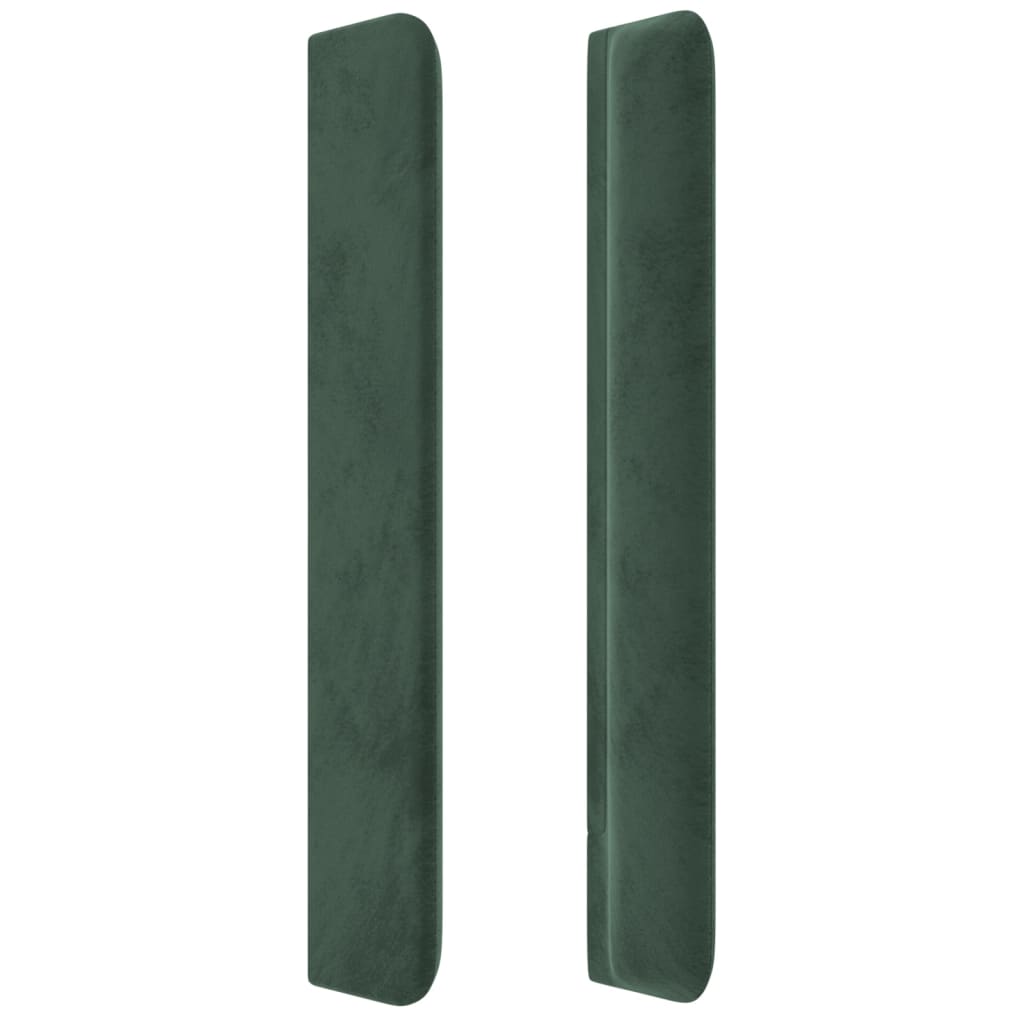 vidaXL Tăblie pat cu aripioare verde închis 83x16x118/128 cm catifea vidaXL Tăblie pat cu aripioare verde închis 83x16x118/128 cm catifea