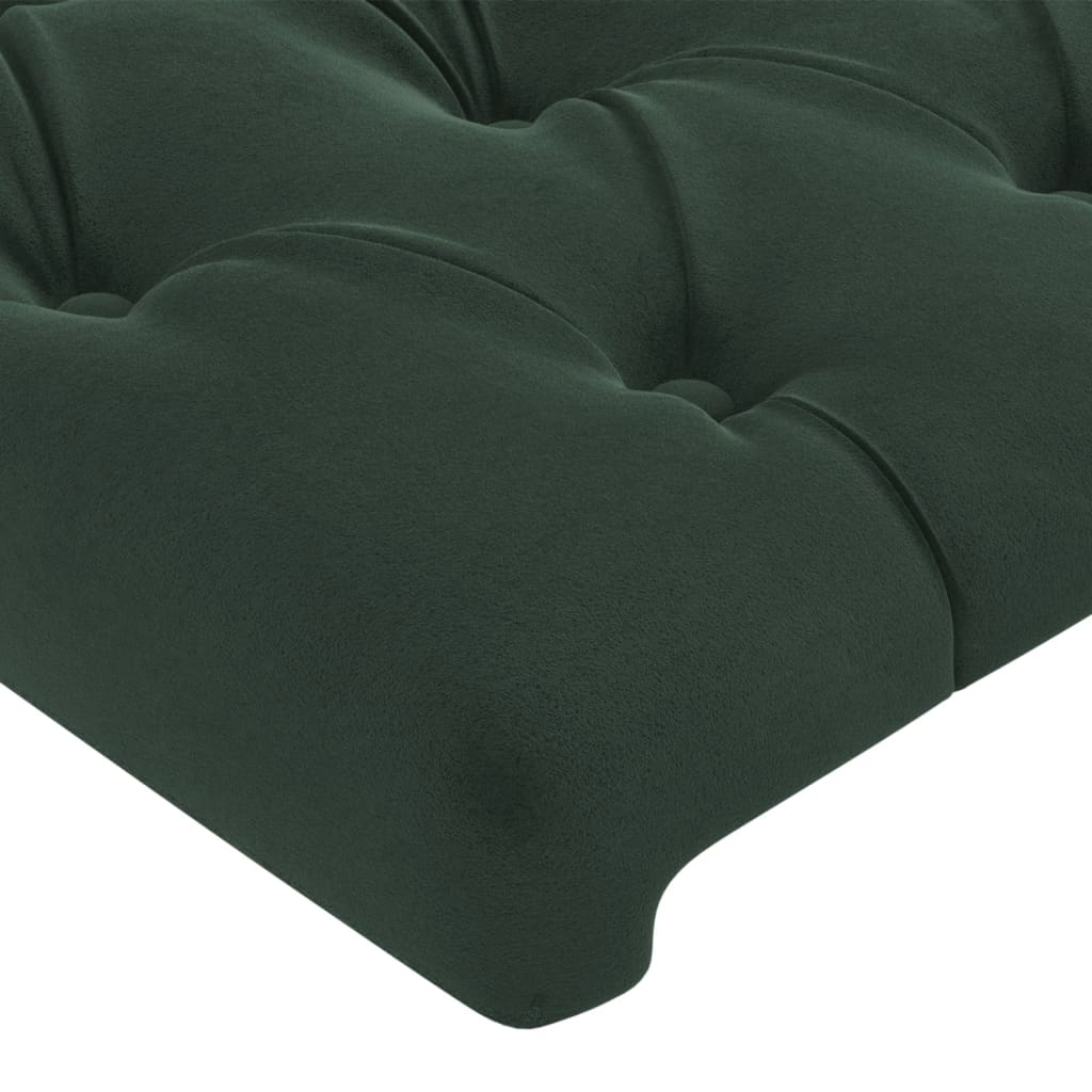 vidaXL Tăblie pat cu aripioare verde închis 147x16x118/128 cm catifea vidaXL Tăblie pat cu aripioare verde închis 147x16x118/128 cm catifea