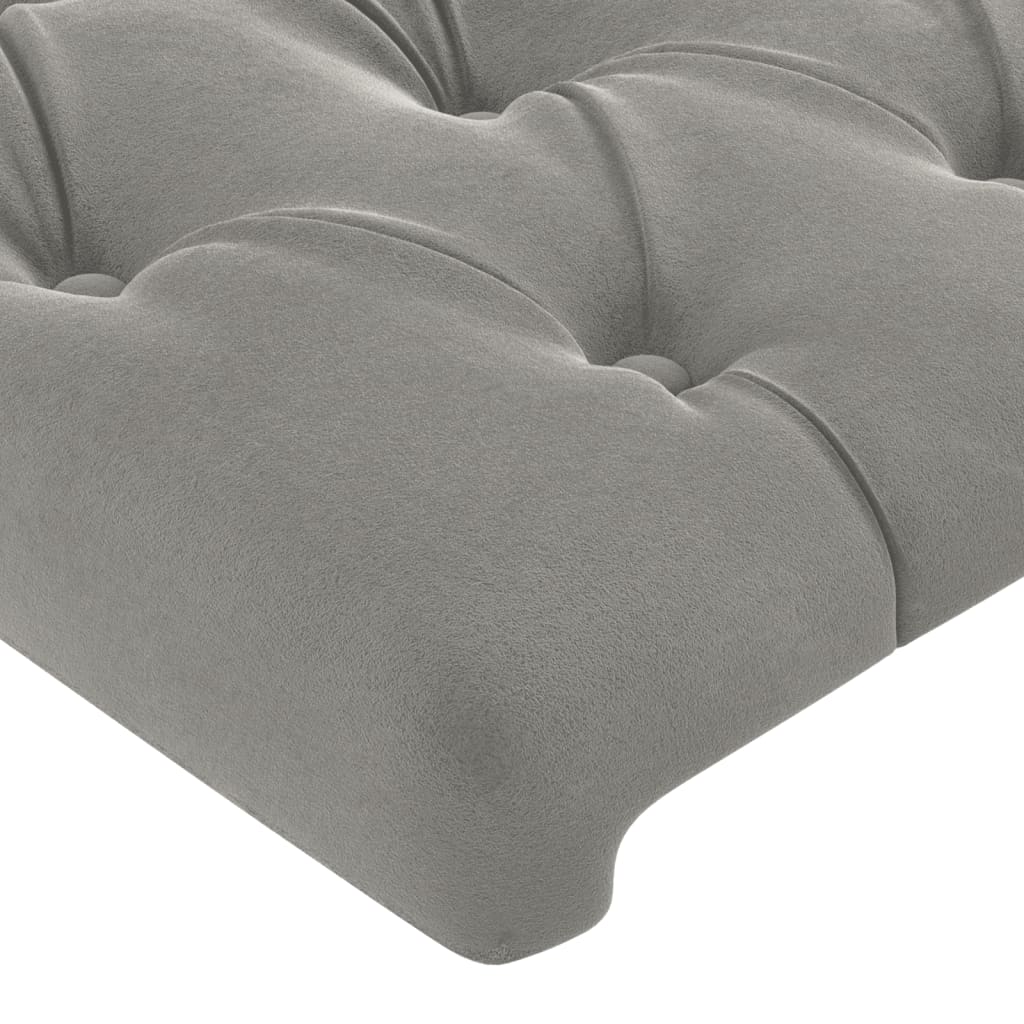 vidaXL Tăblie de pat cu aripioare gri deschis 203x16x118/128cm catifea