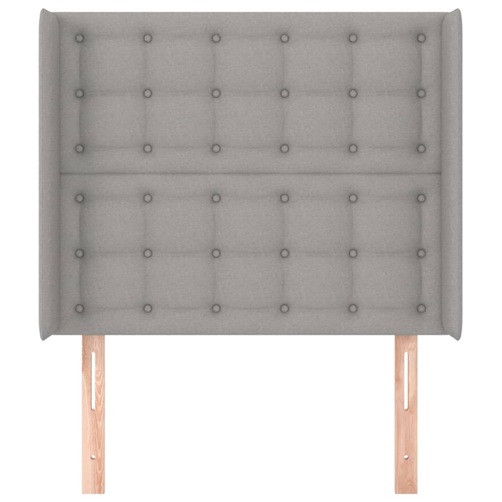 vidaXL Tăblie de pat cu aripioare gri deschis 83x16x118/128 cm textil