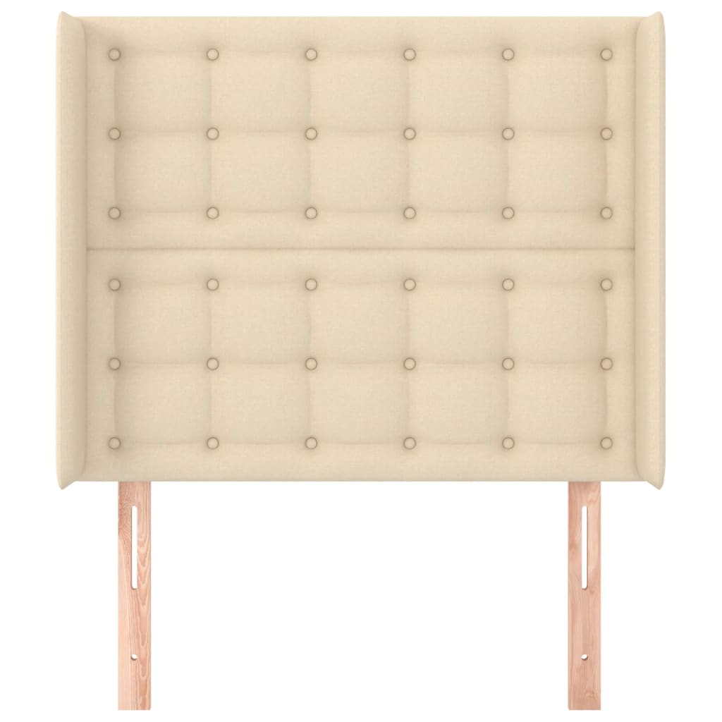 vidaXL Tăblie de pat cu aripioare, crem, 83x16x118/128 cm, textil