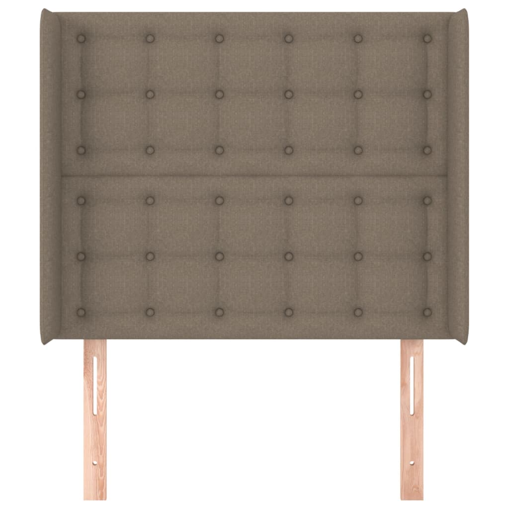 vidaXL Tăblie de pat cu aripioare gri taupe 93x16x118/128 cm textil