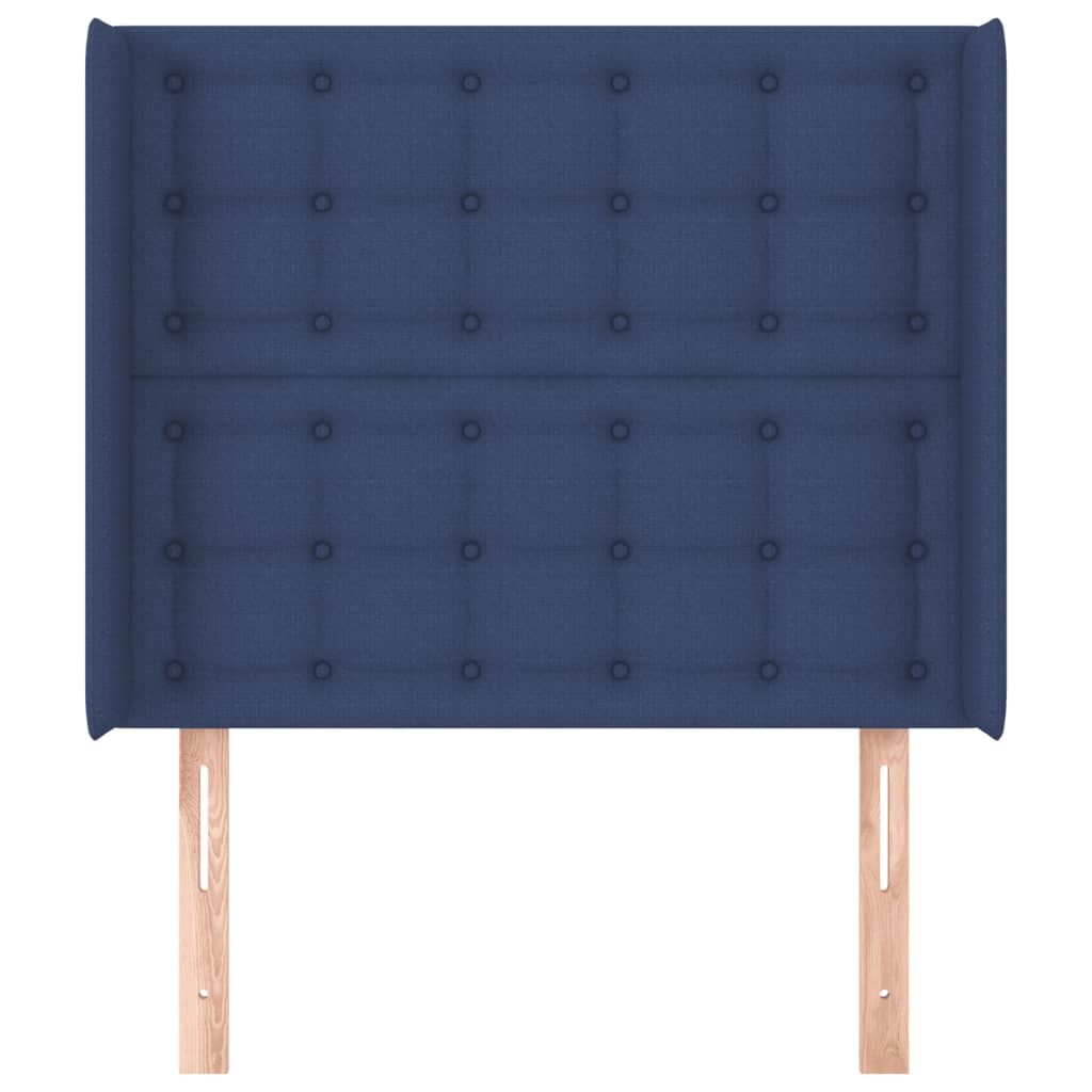 vidaXL Tăblie de pat cu aripioare, albastru, 93x16x118/128 cm, textil vidaXL Tăblie de pat cu aripioare, albastru, 93x16x118/128 cm, textil