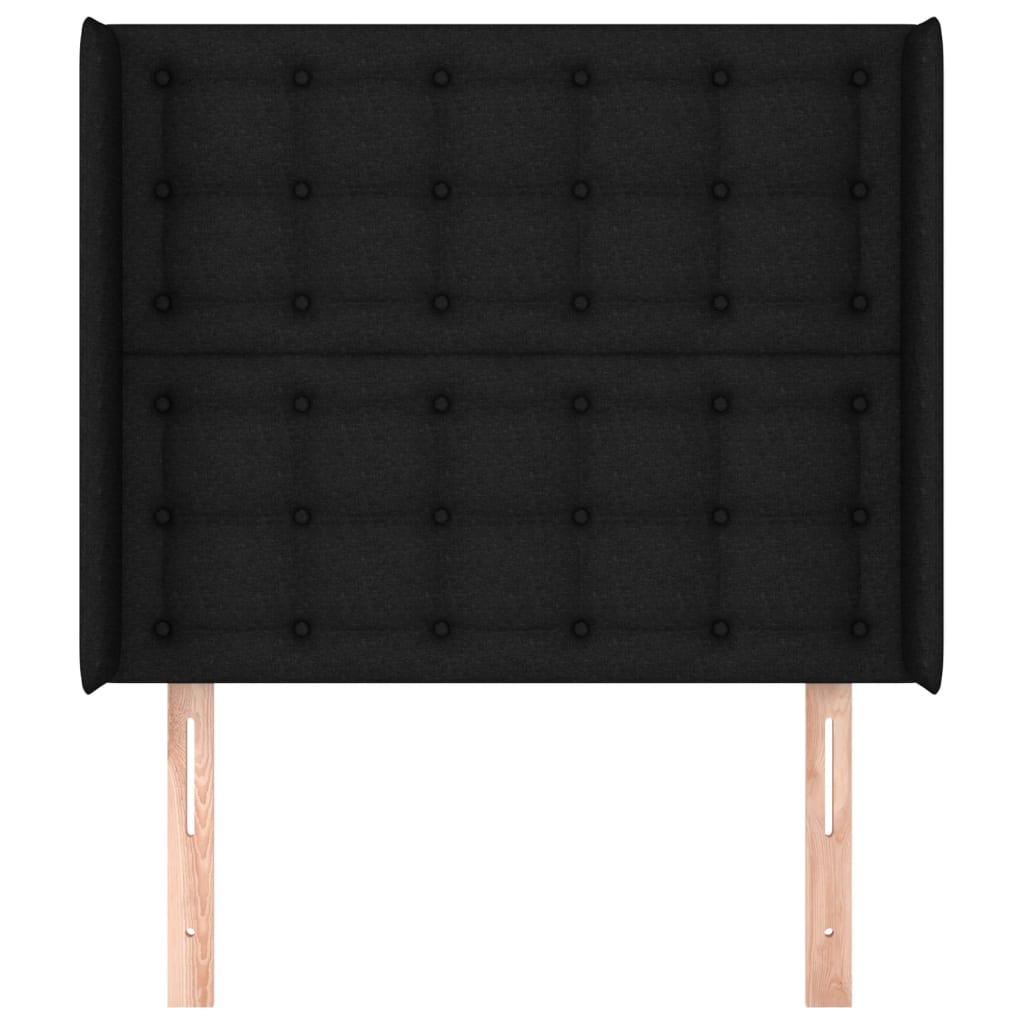 vidaXL Tăblie de pat cu aripioare, negru, 103x16x118/128 cm, textil