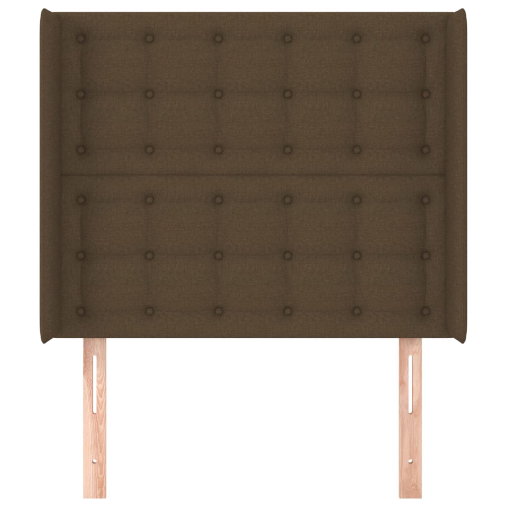 vidaXL Tăblie de pat cu aripioare maro închis 103x16x118/128 cm textil