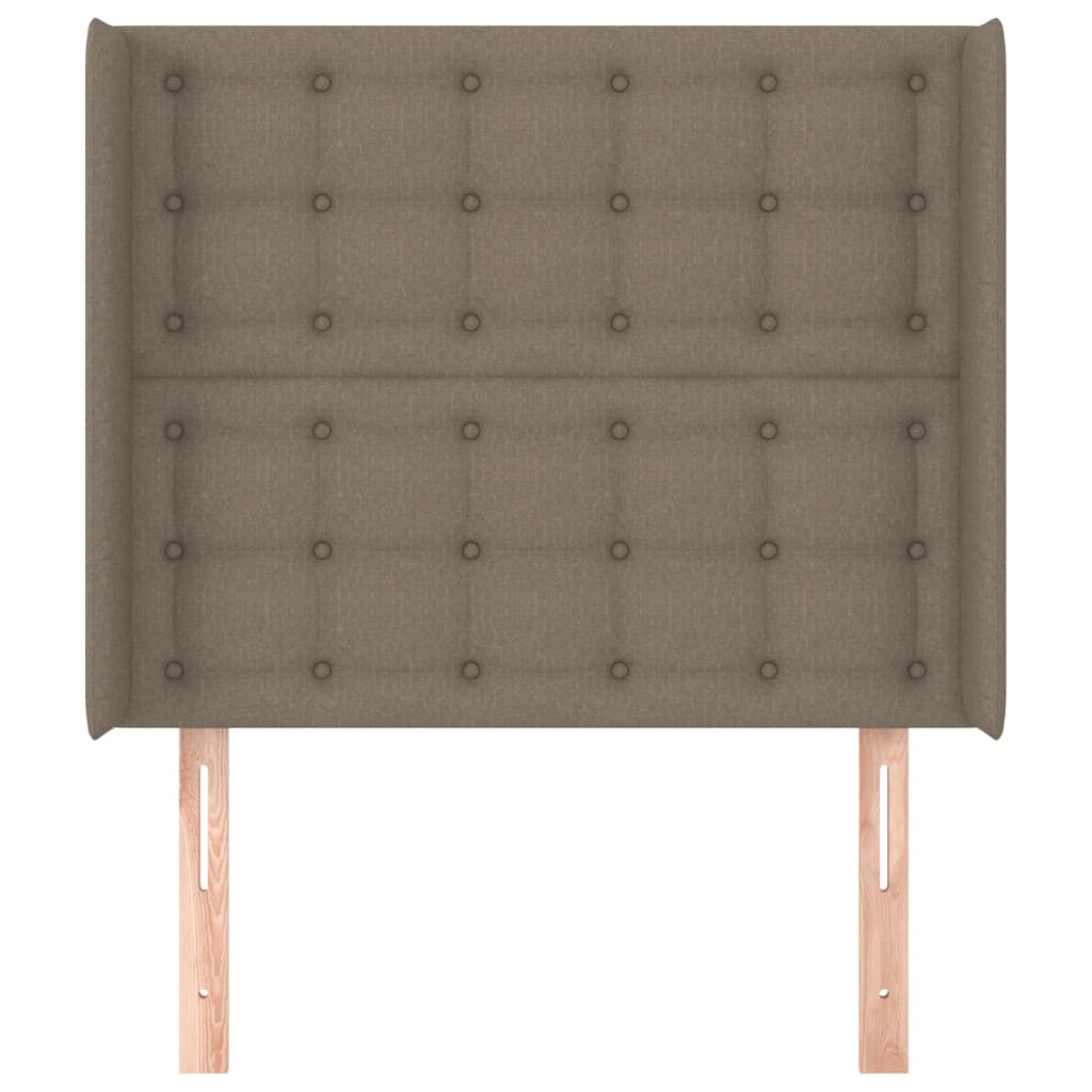 vidaXL Tăblie de pat cu aripioare gri taupe 103x16x118/128 cm textil