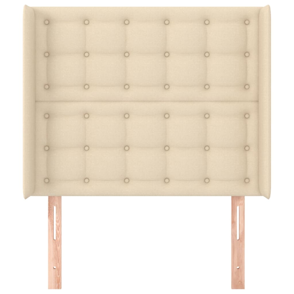 vidaXL Tăblie de pat cu aripioare, crem, 103x16x118/128 cm, textil