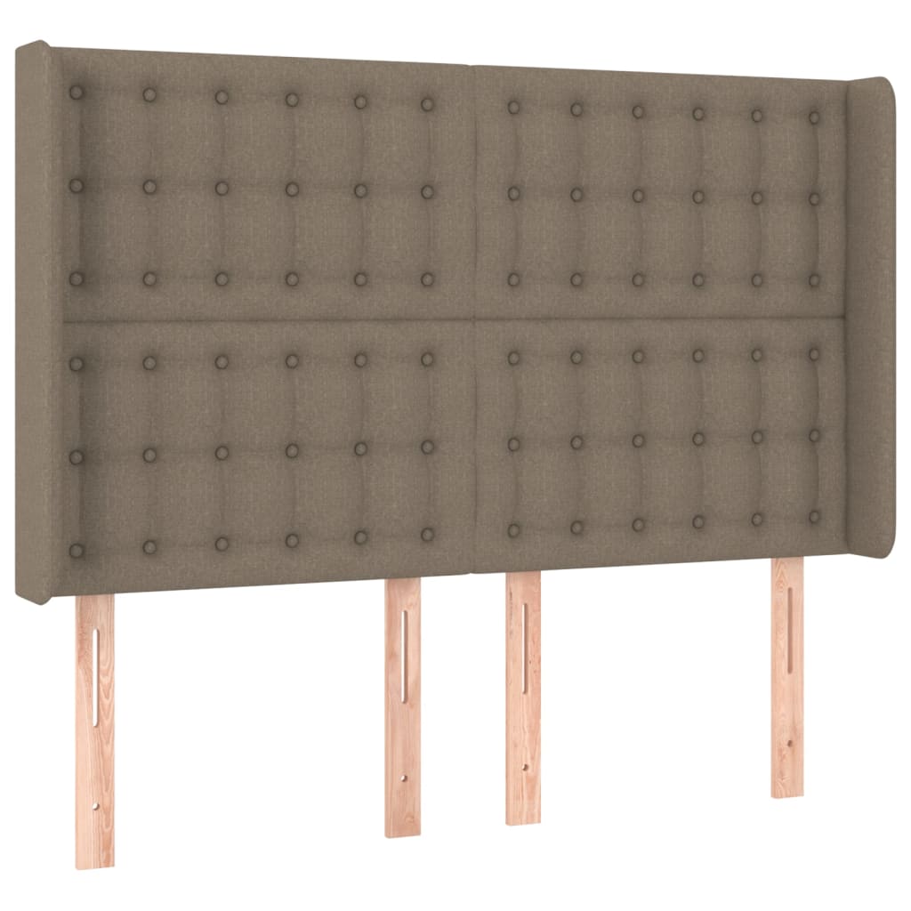 vidaXL Tăblie de pat cu aripioare gri taupe 147x16x118/128 cm textil