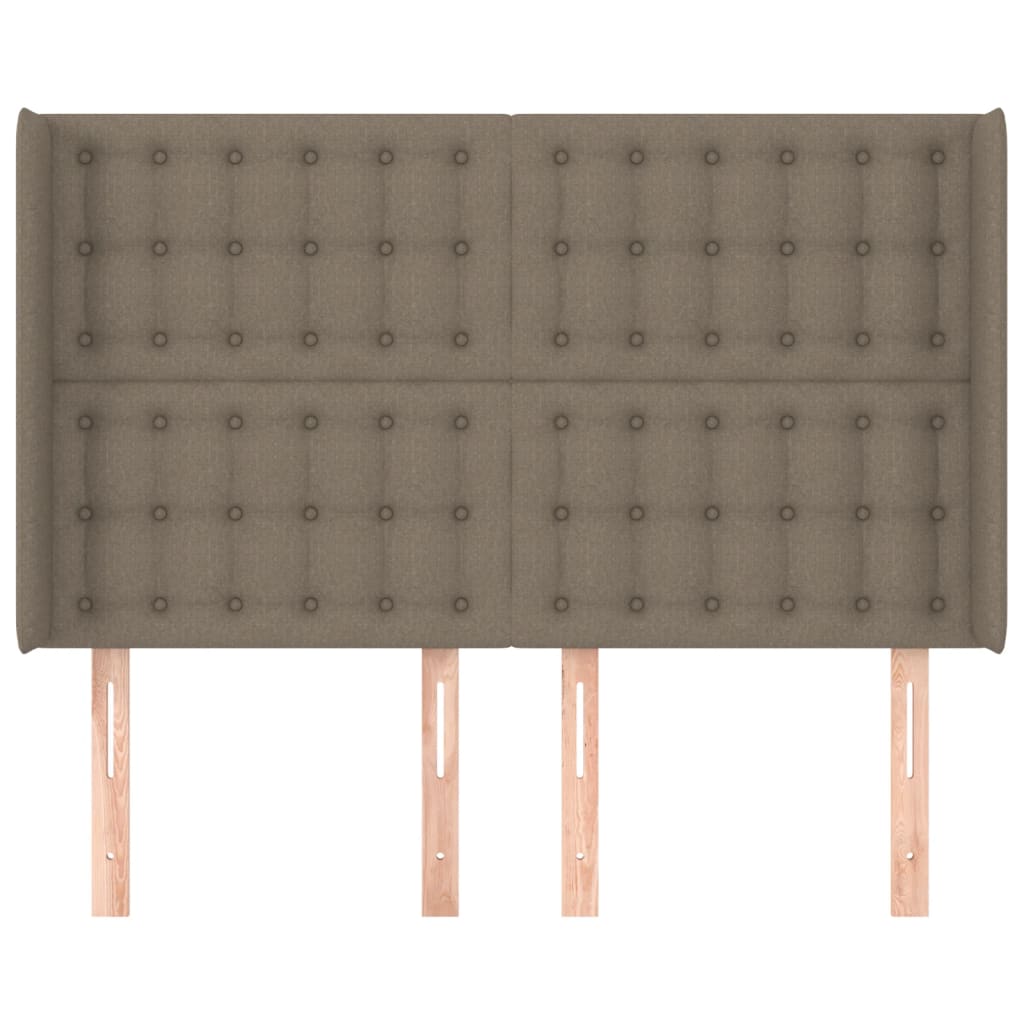 vidaXL Tăblie de pat cu aripioare gri taupe 147x16x118/128 cm textil