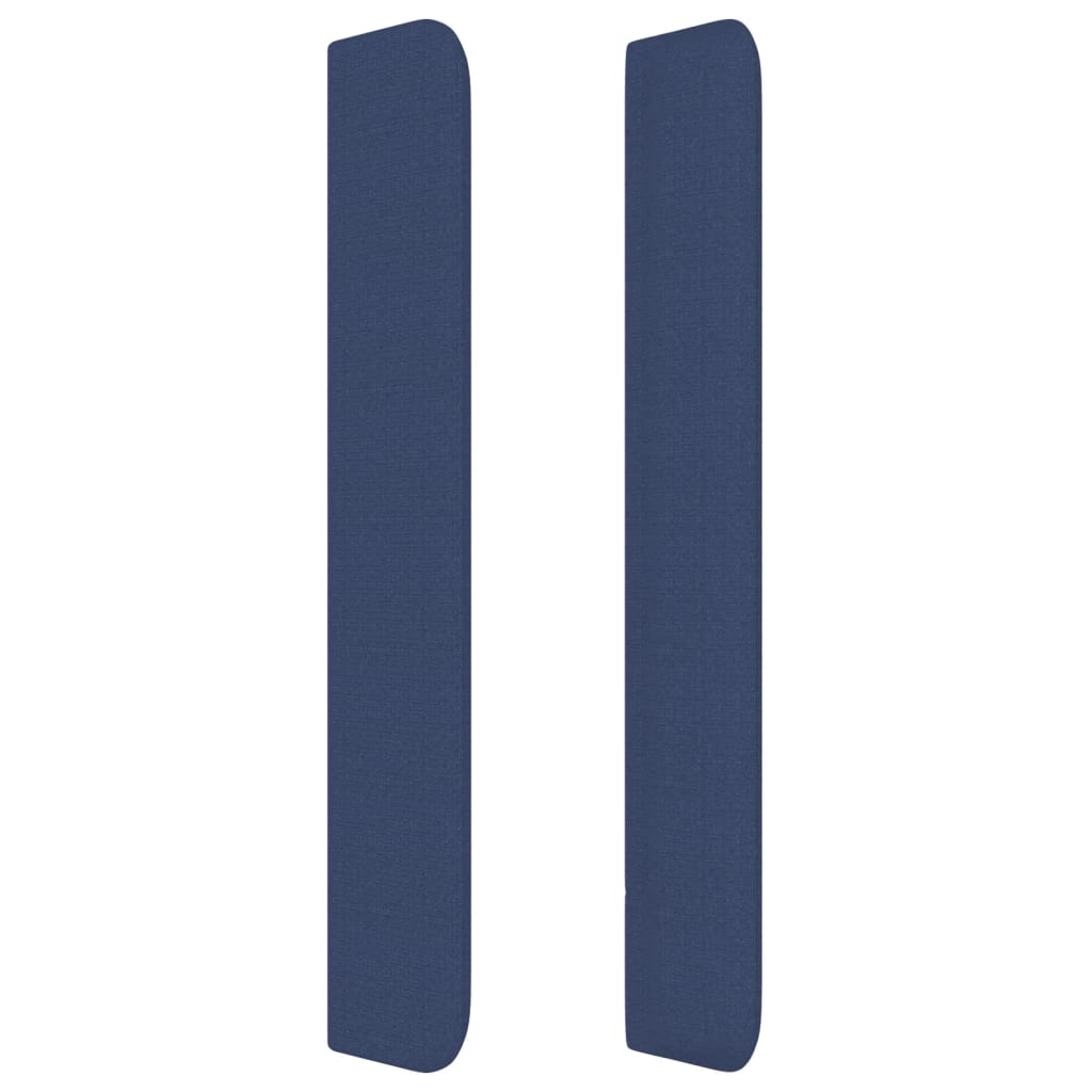 vidaXL Tăblie de pat cu aripioare, albastru, 147x16x118/128 cm, textil