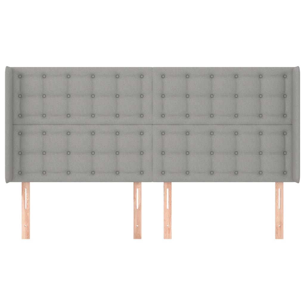 vidaXL Tăblie de pat cu aripioare gri deschis 183x16x118/128 cm textil vidaXL Tăblie de pat cu aripioare gri deschis 183x16x118/128 cm textil