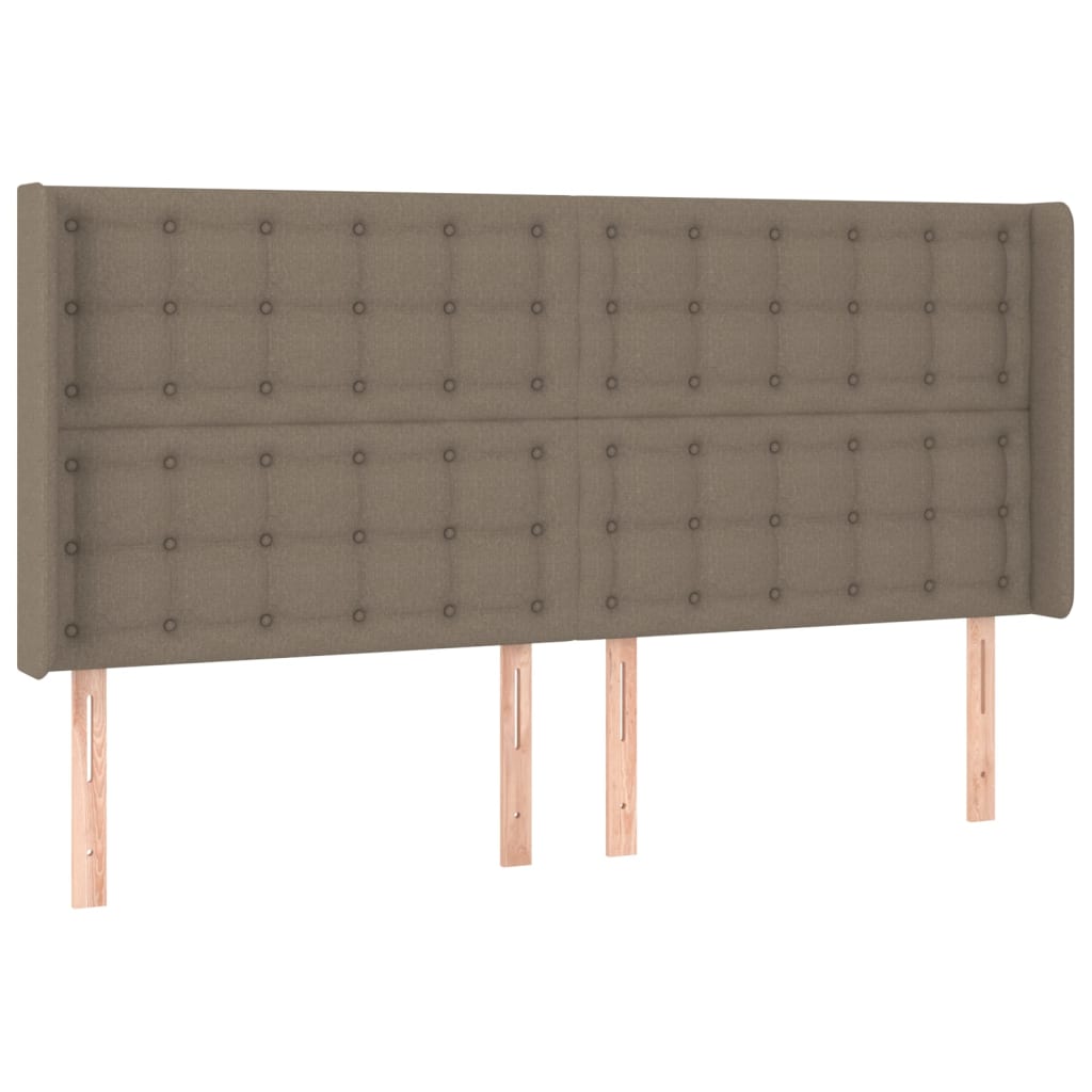 vidaXL Tăblie de pat cu aripioare gri taupe 203x16x118/128 cm textil