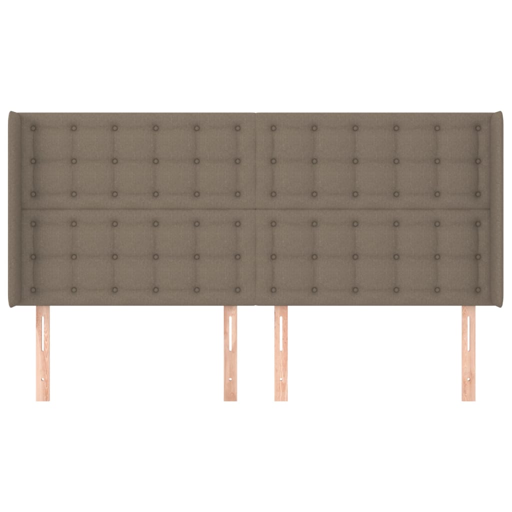 vidaXL Tăblie de pat cu aripioare gri taupe 203x16x118/128 cm textil