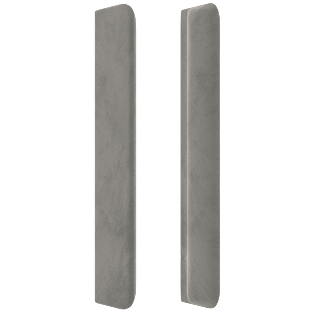 vidaXL Tăblie de pat cu aripioare gri deschis 103x16x118/128cm catifea
