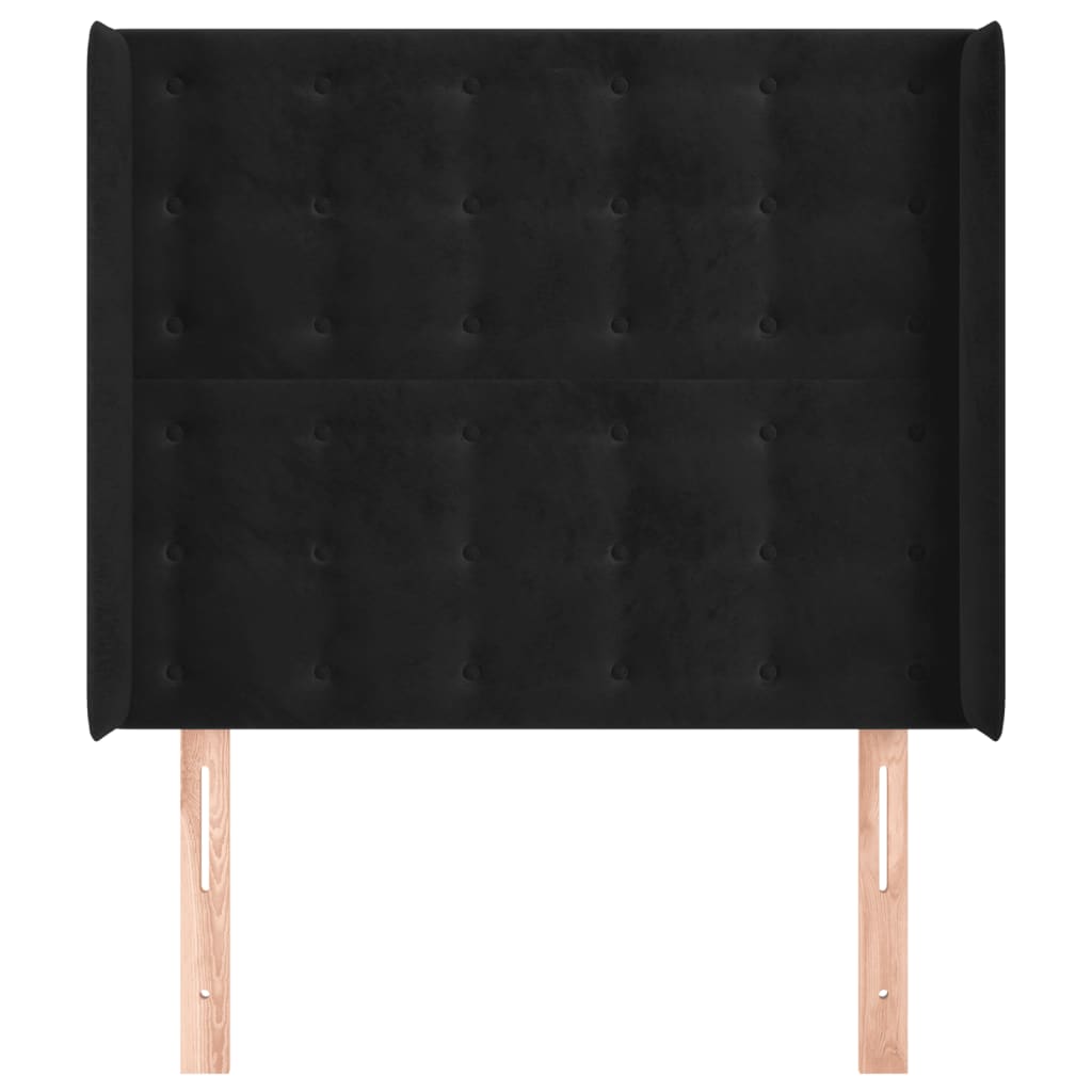 vidaXL Tăblie de pat cu aripioare, negru, 103x16x118/128 cm, catifea